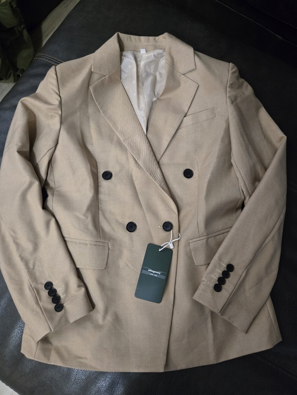Source Unknown Tan Double-Breasted Blazer And Slacks